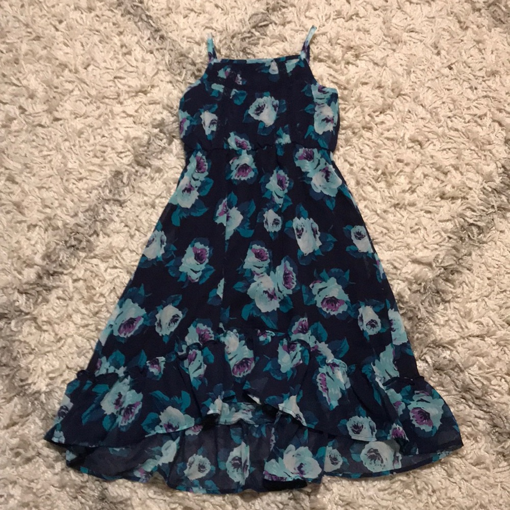 Children’s place blue floral dress girls size 7/8